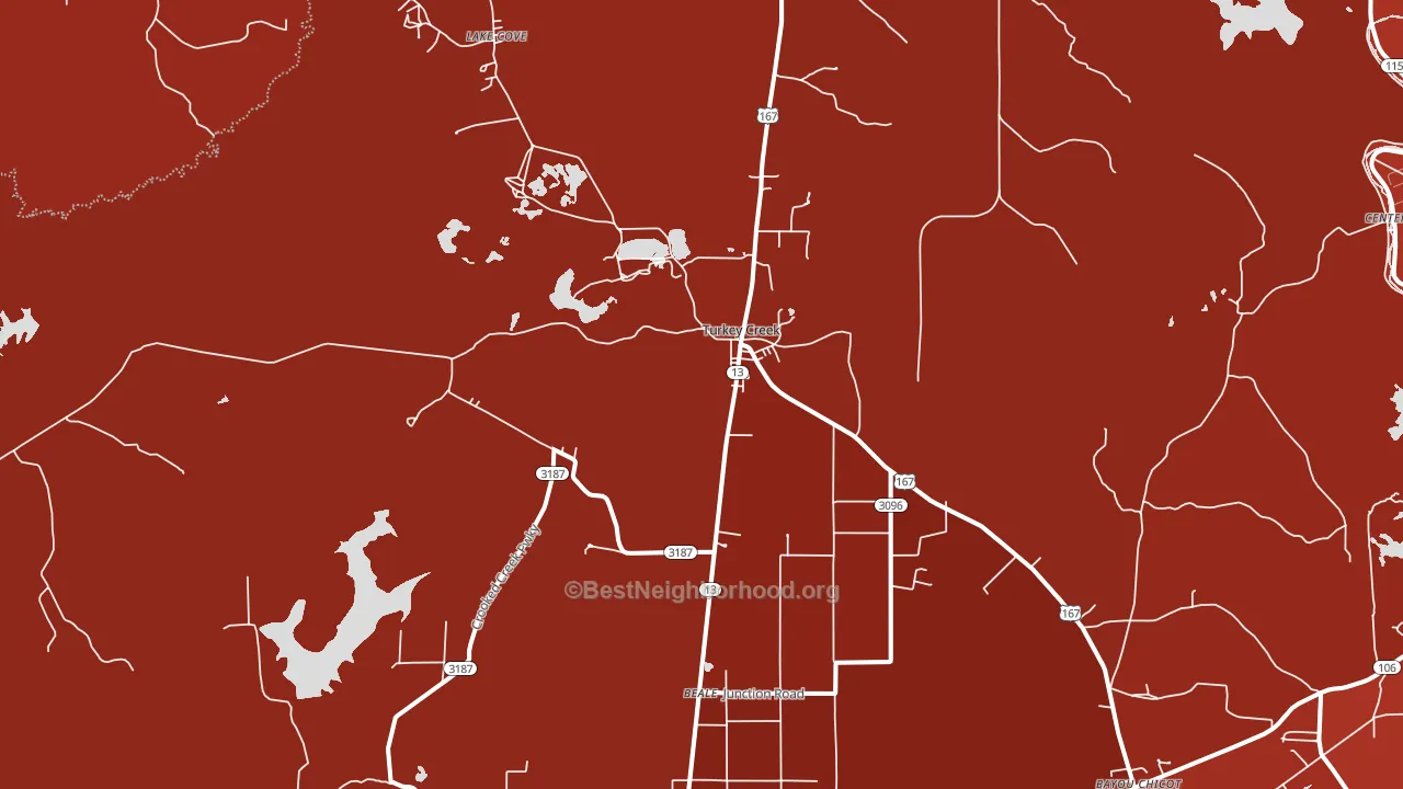 Turkey Creek, LA block-group political-lean map