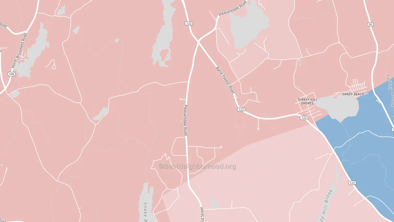Turkey Hill Shores, MA block-group political-lean map