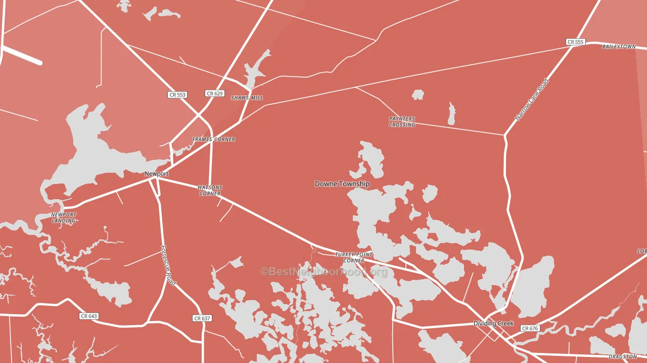 Turkey Point Corner, NJ block-group political-lean map