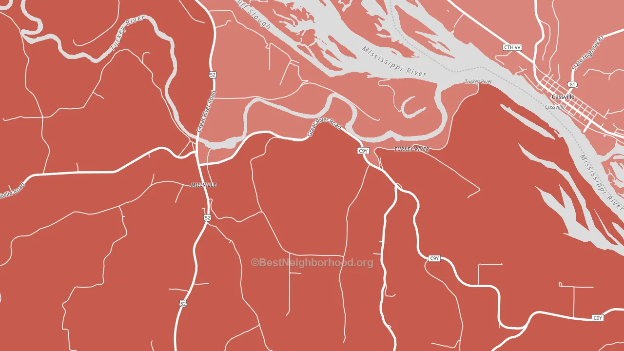 Turkey River, IA block-group political-lean map