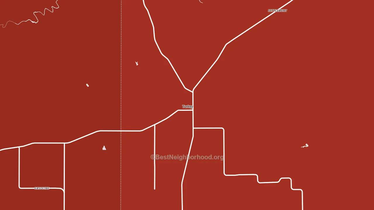 Turkey, TX block-group political-lean map