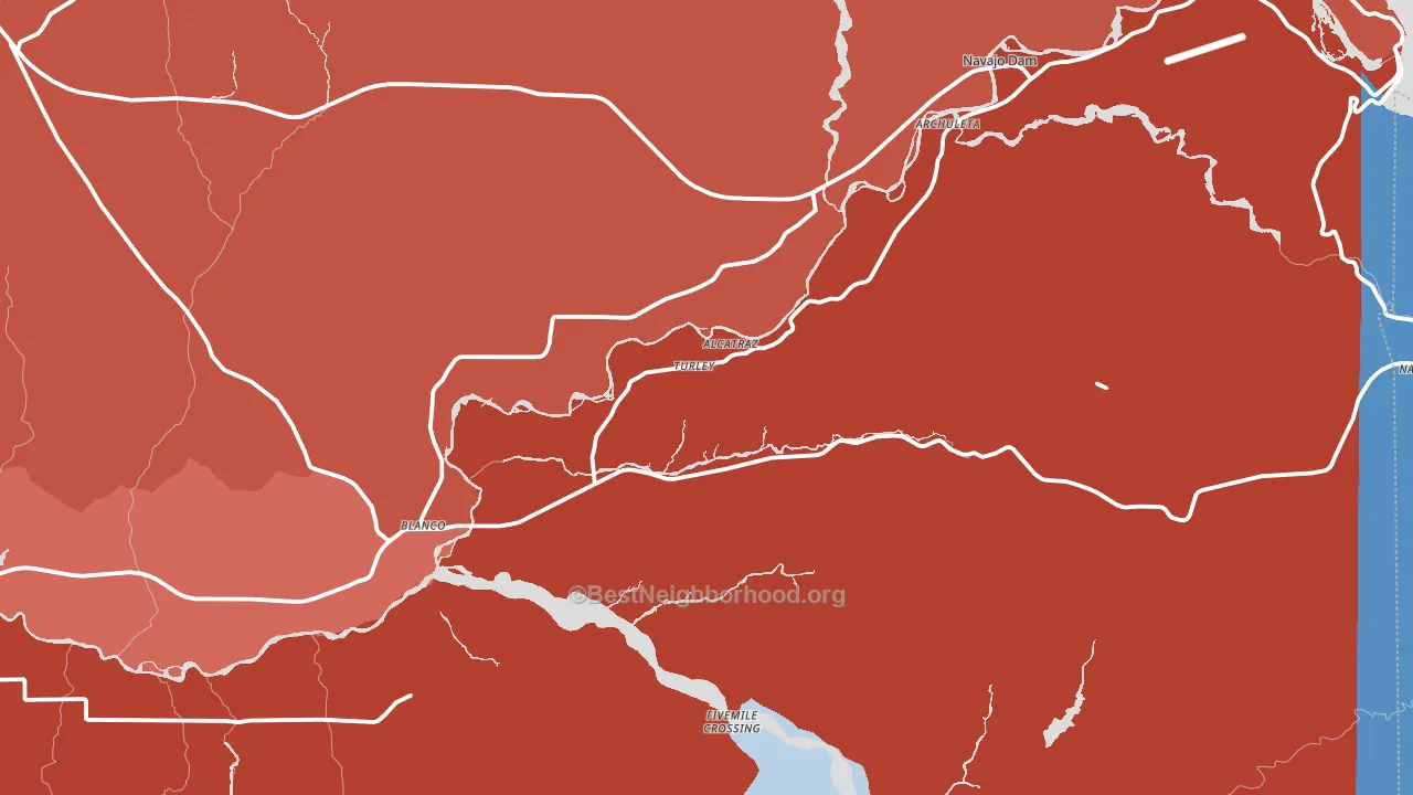 Turley, NM block-group political-lean map