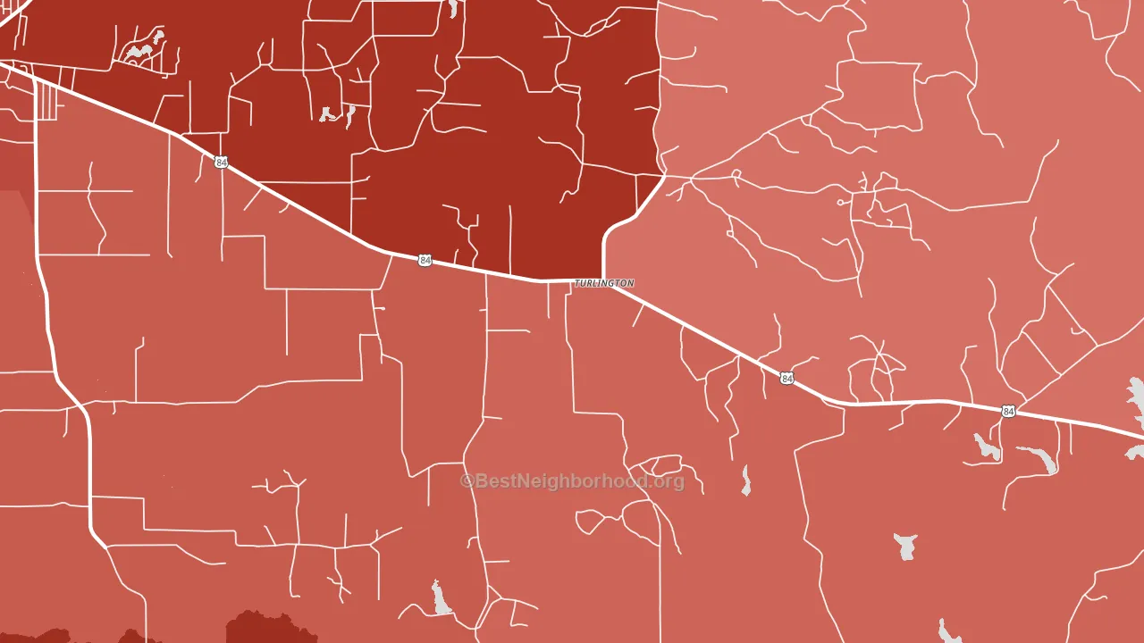 Turlington, TX block-group political-lean map