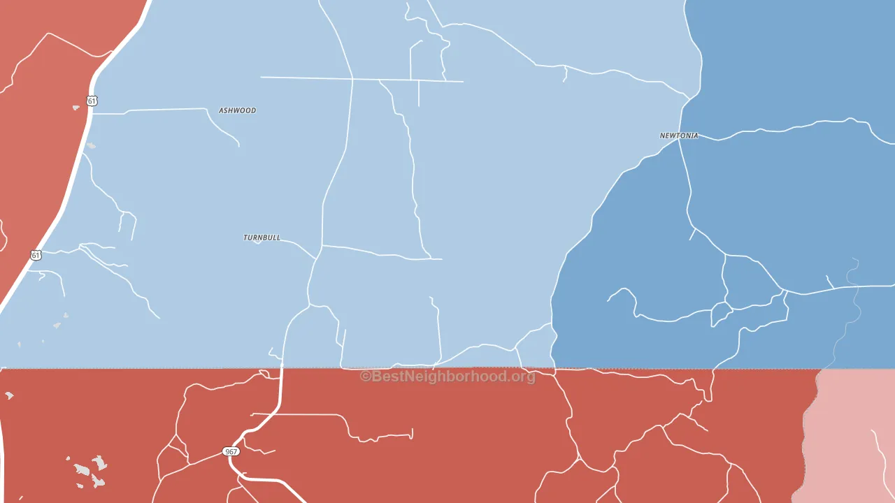 Turnbull, MS block-group political-lean map