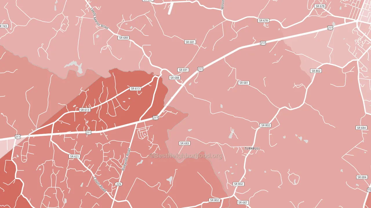 Turnbull, VA block-group political-lean map