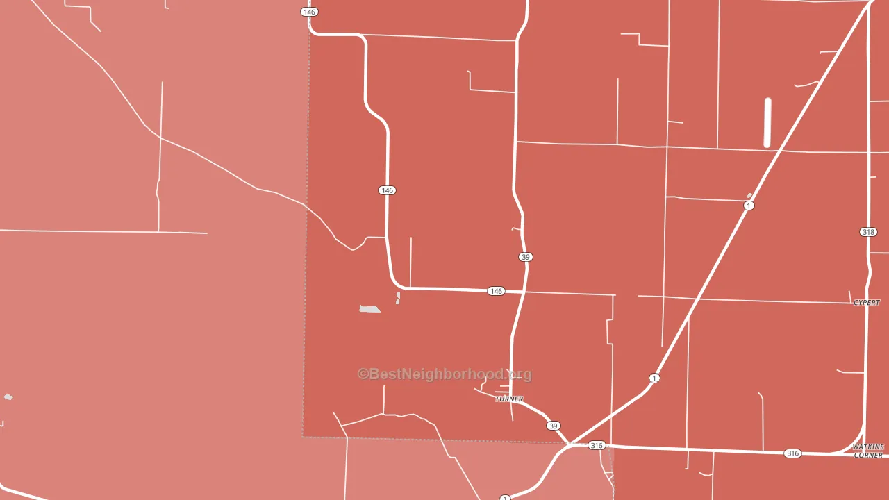 Turner, AR block-group political-lean map