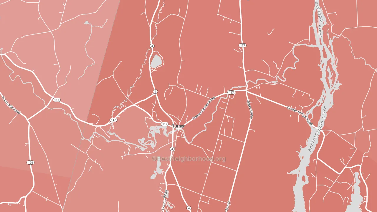 Turner, ME block-group political-lean map