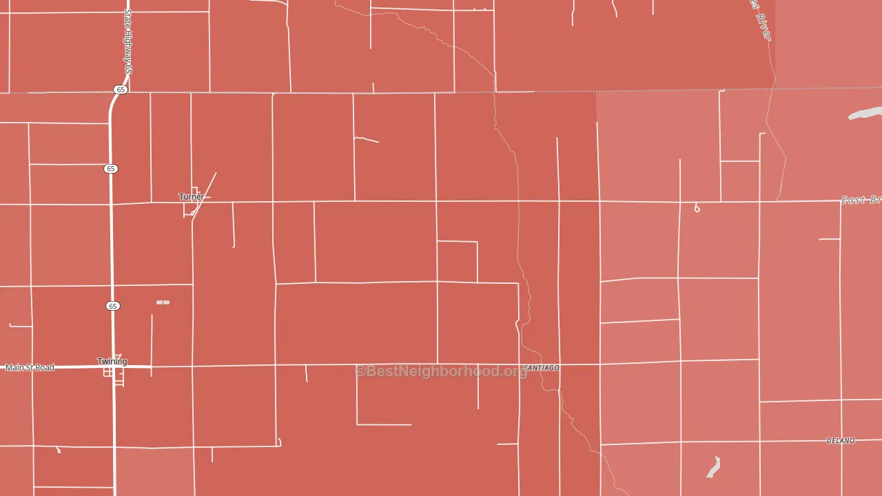 Turner, MI block-group political-lean map