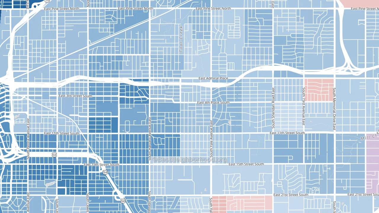 Turner Park, Tulsa, OK block-group political-lean map