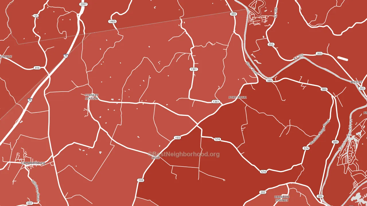 Turners Station, KY block-group political-lean map