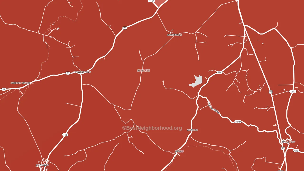 Turnersville, KY block-group political-lean map