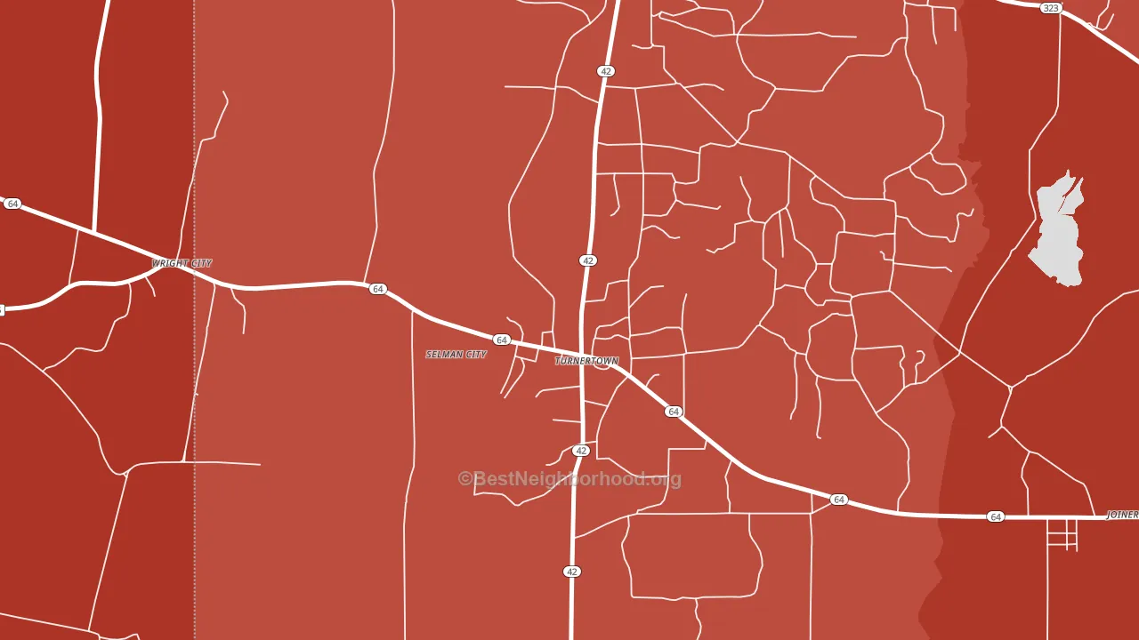 Turnertown, TX block-group political-lean map