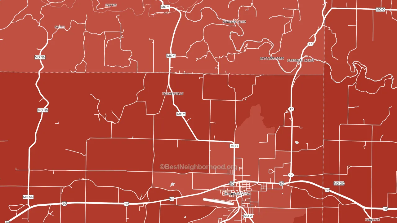 Turnerville, MO block-group political-lean map