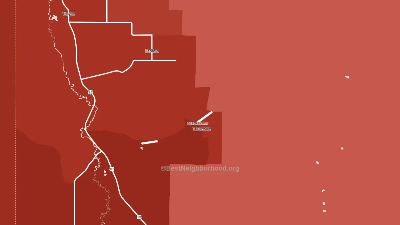 Turnerville, WY block-group political-lean map