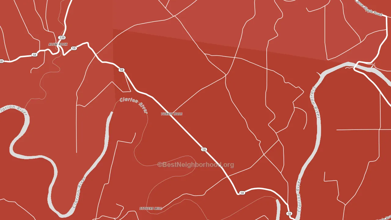 Turnip Hole, PA block-group political-lean map