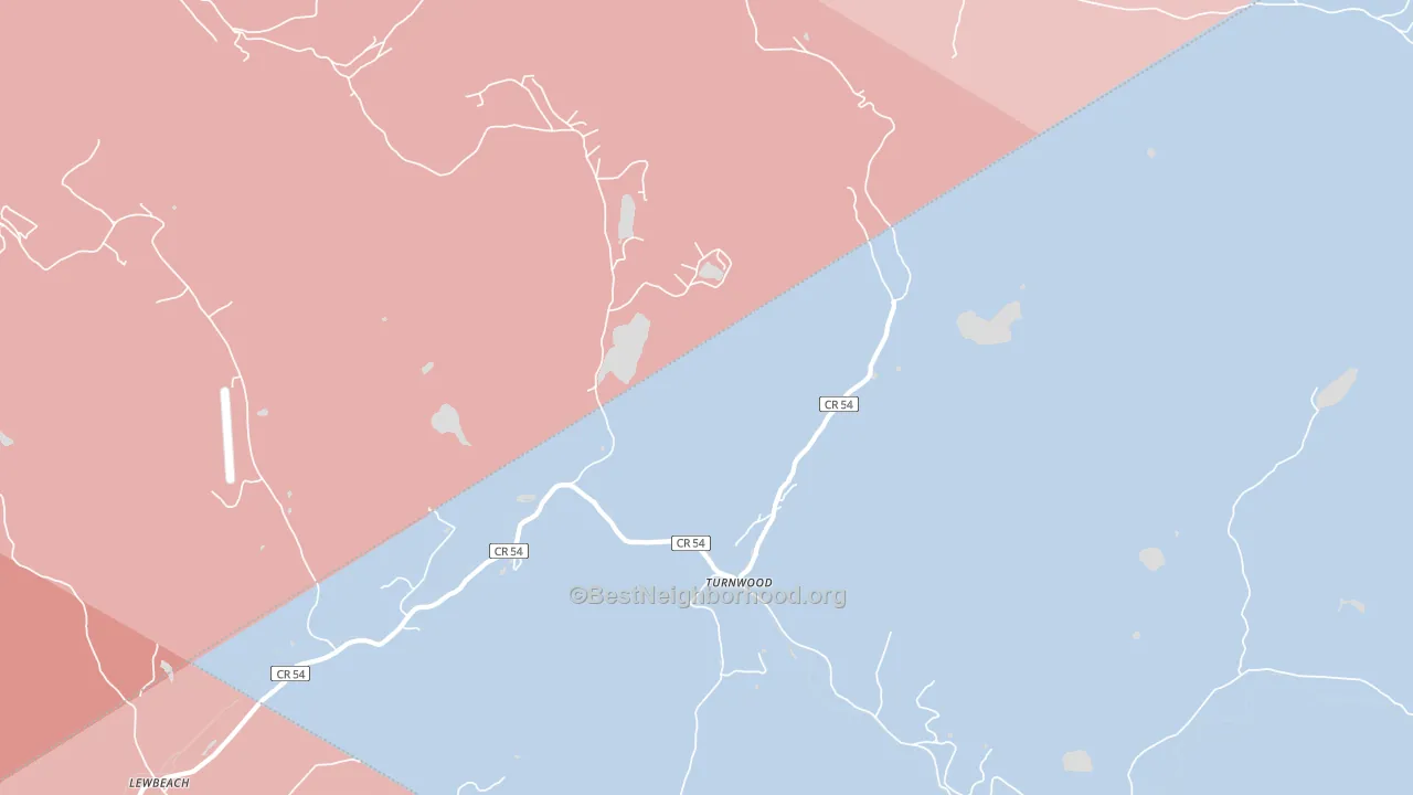 Turnwood, NY block-group political-lean map
