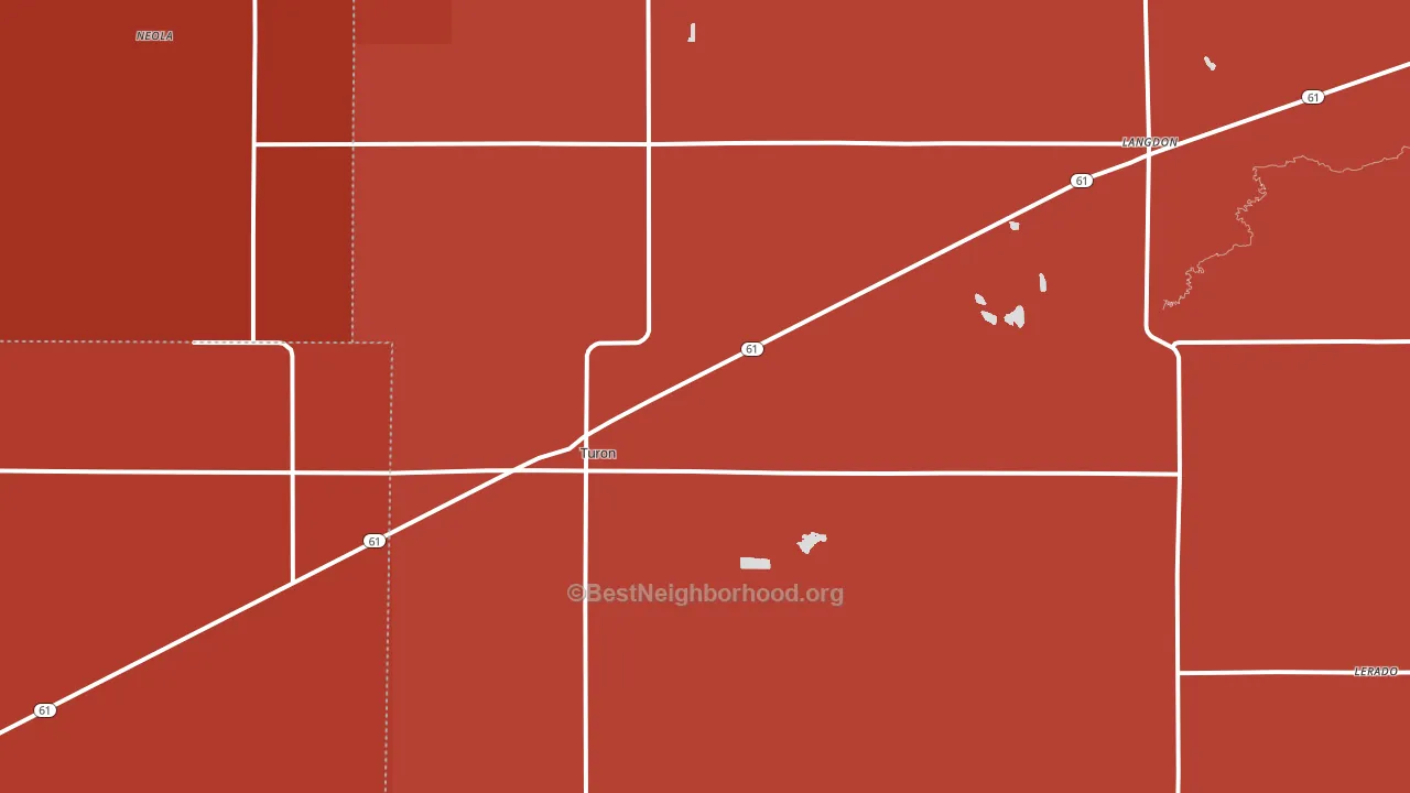 Turon, KS block-group political-lean map