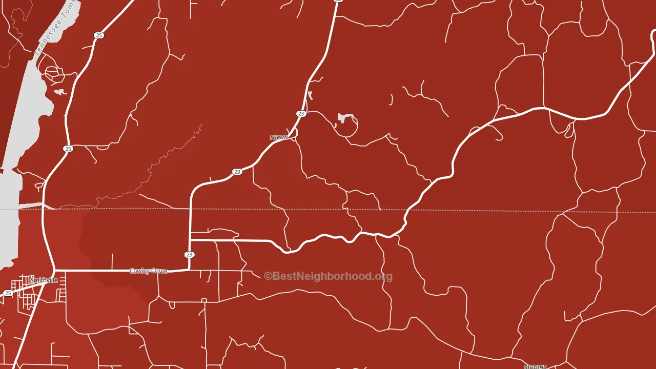 Turon, MS block-group political-lean map