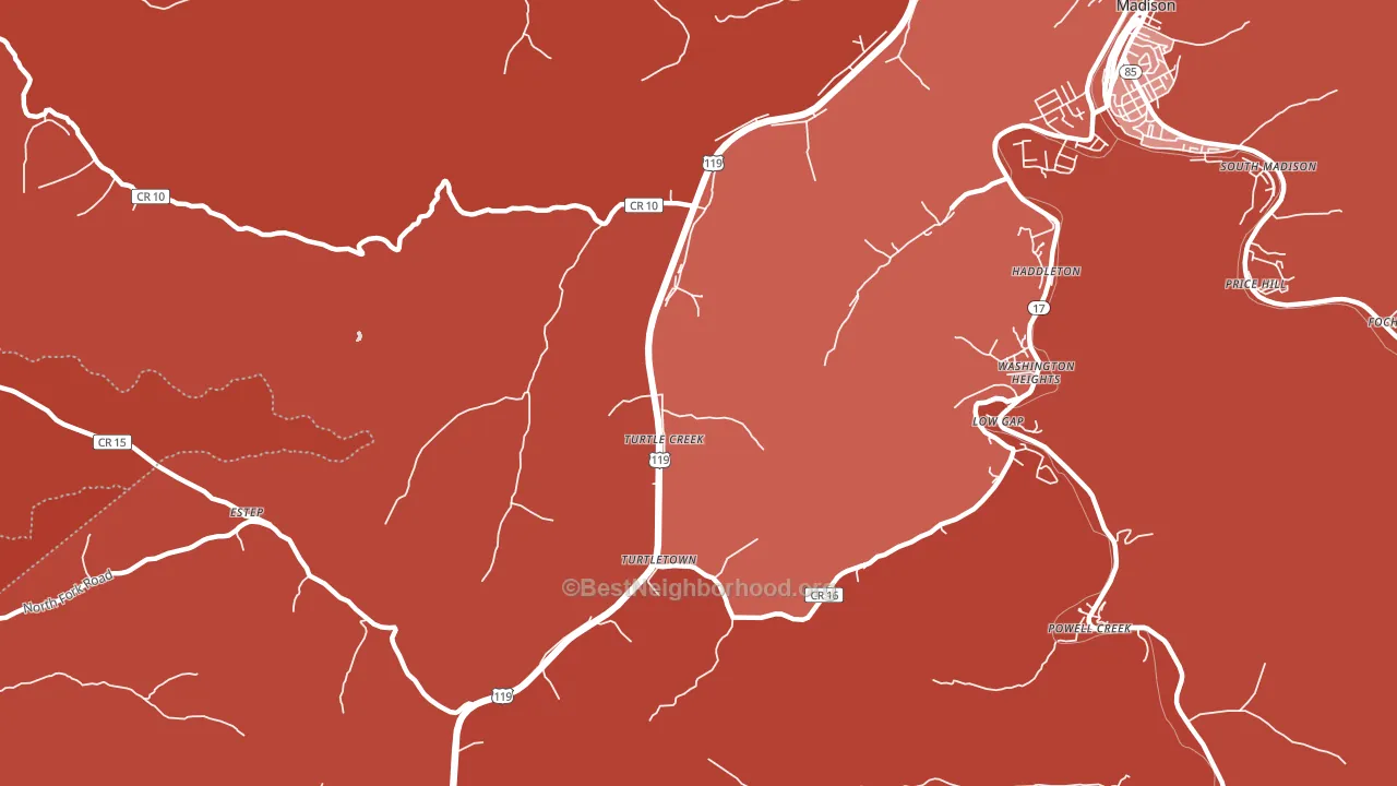 Turtle Creek, WV block-group political-lean map