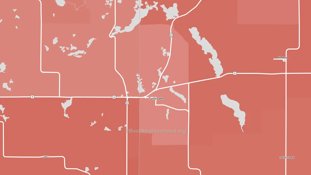 Turtle Lake, WI block-group political-lean map