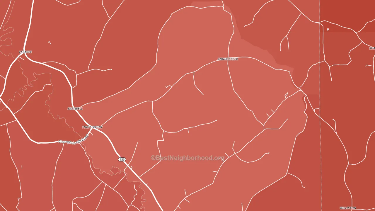 Turtlepoint, PA block-group political-lean map