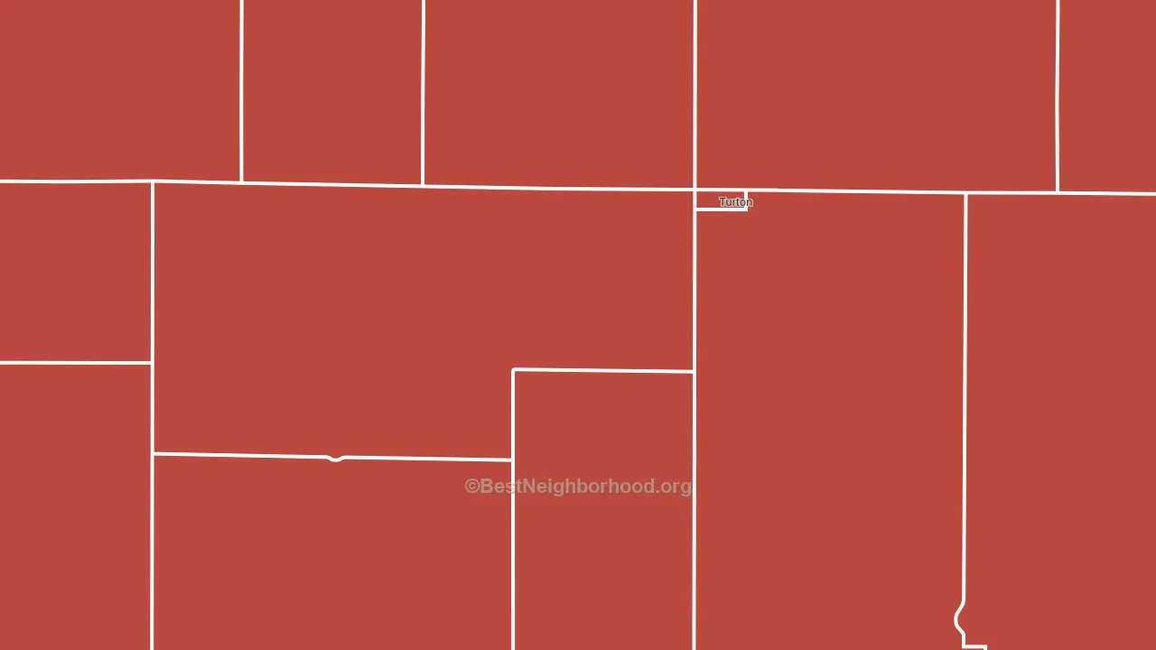 Turton, SD block-group political-lean map