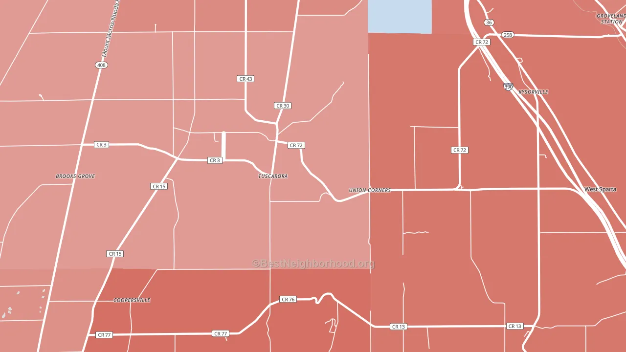 Tuscarora, NY block-group political-lean map