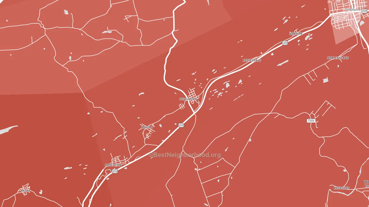 Tuscarora, PA block-group political-lean map