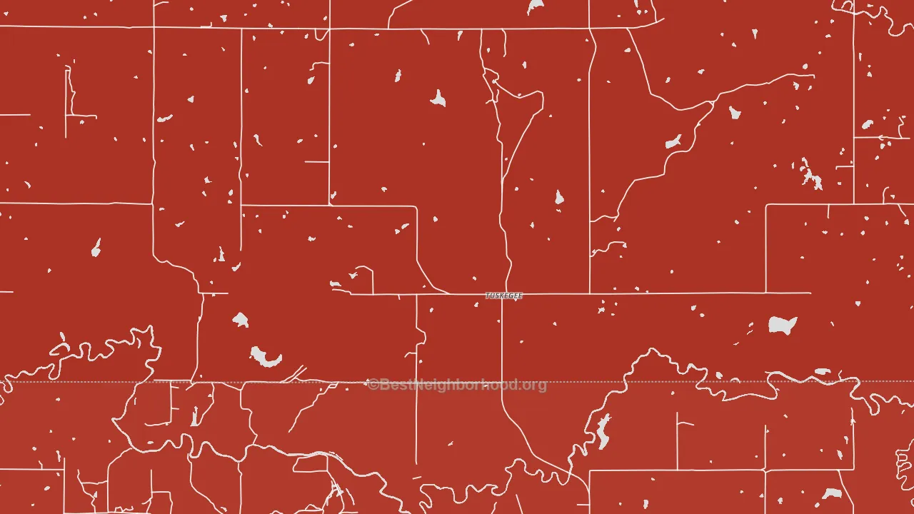Tuskegee, OK block-group political-lean map