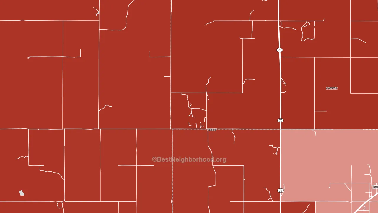 Tussy, OK block-group political-lean map
