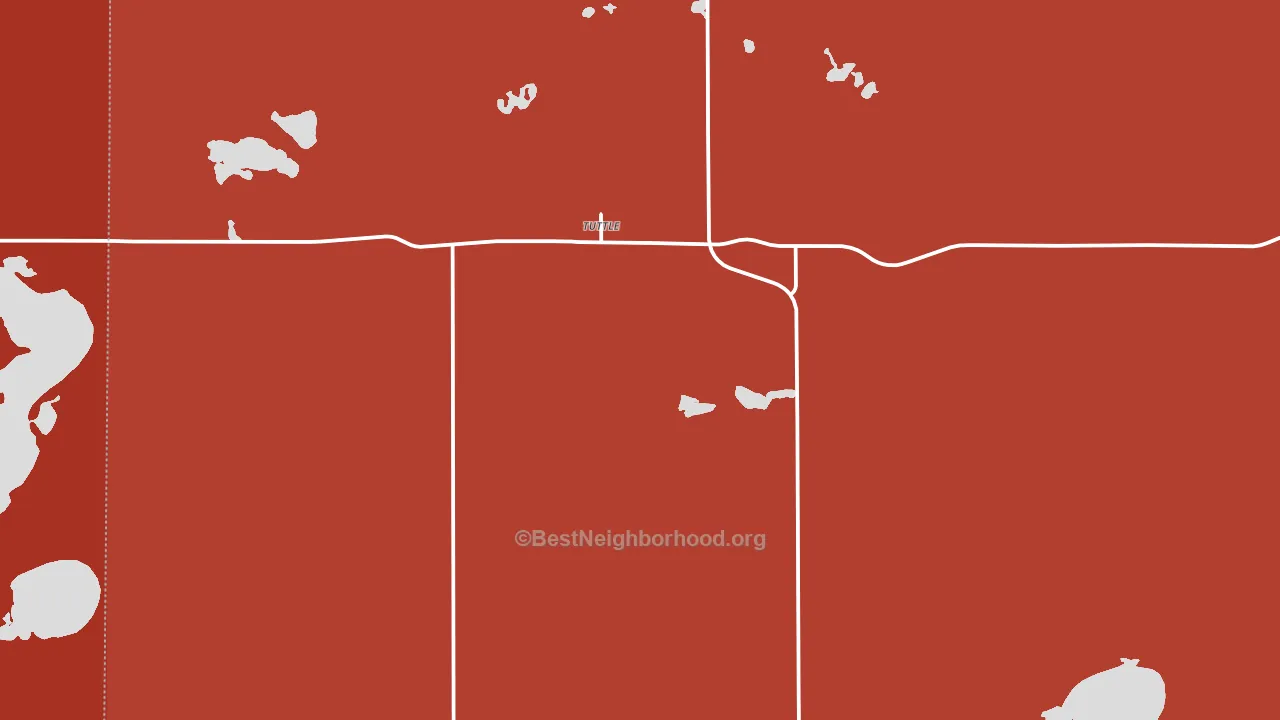 Tuttle, ND block-group political-lean map