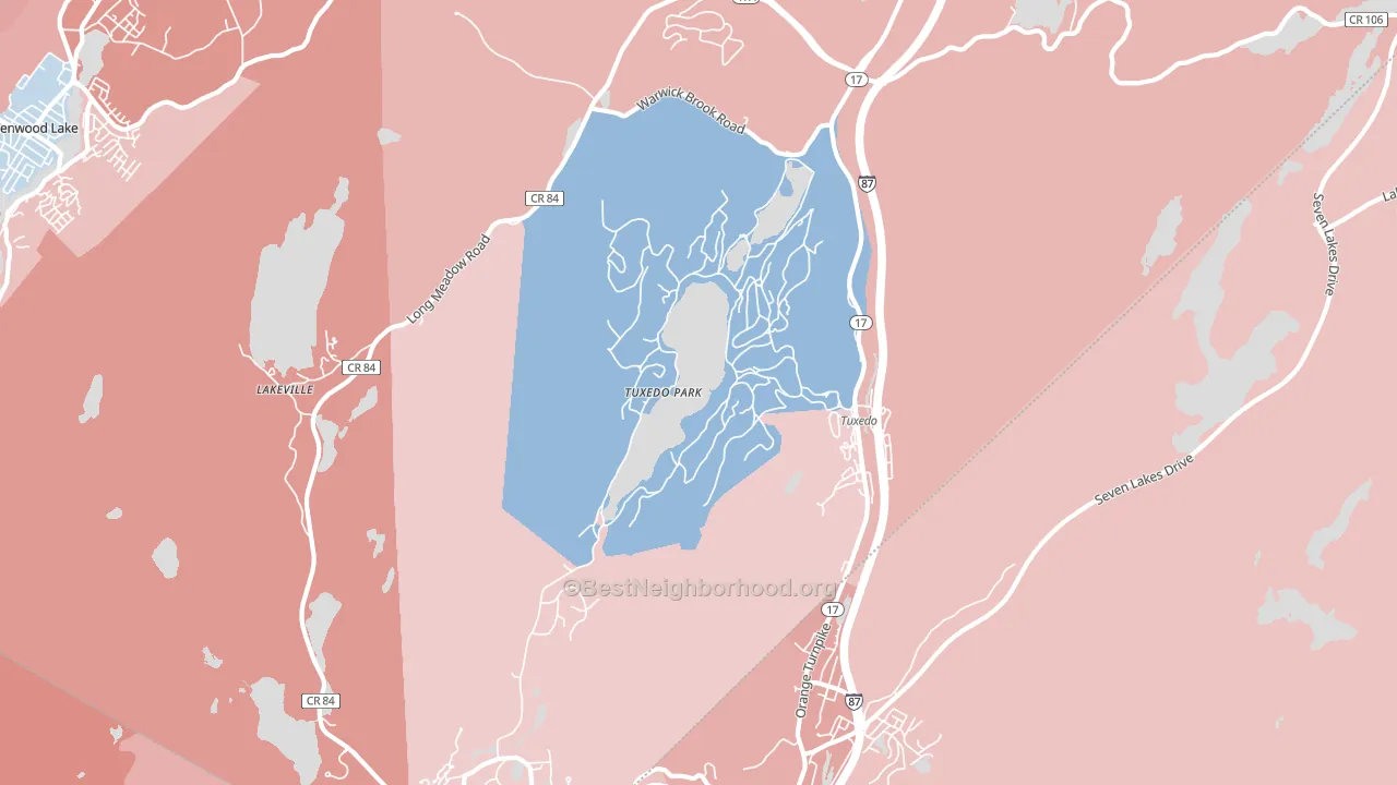 Tuxedo Park, NY block-group political-lean map