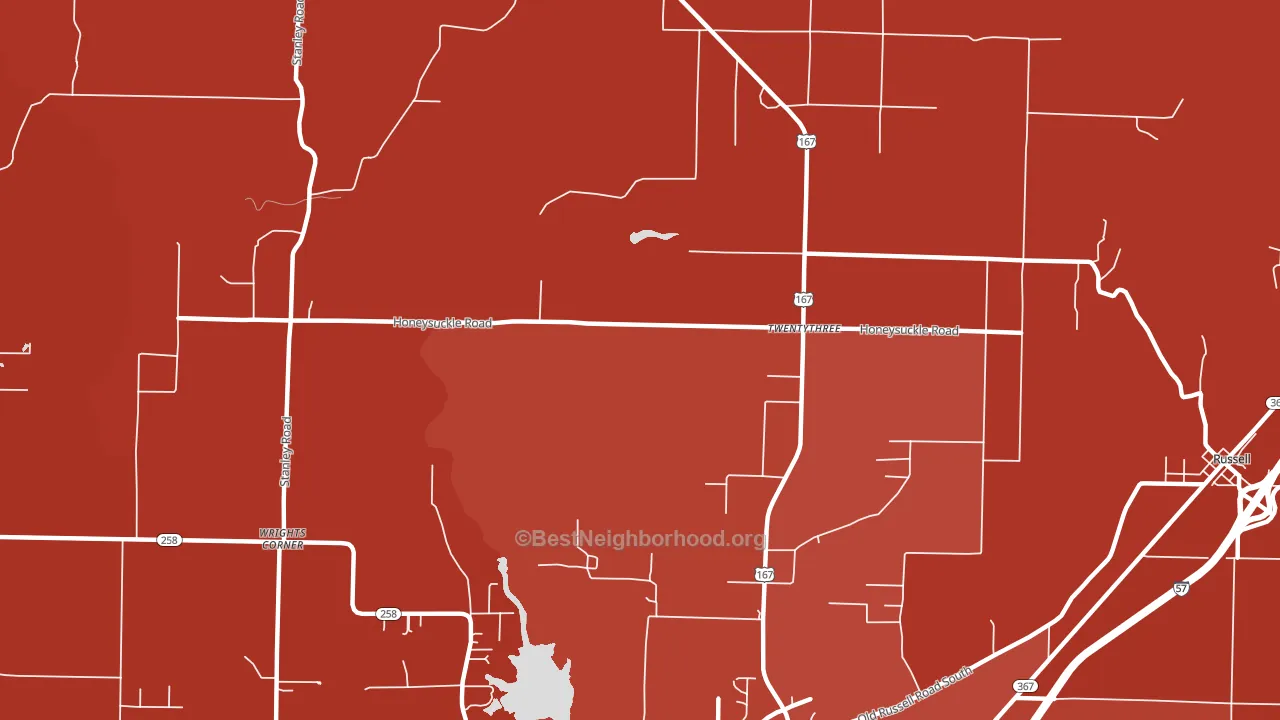 Twentythree, AR block-group political-lean map