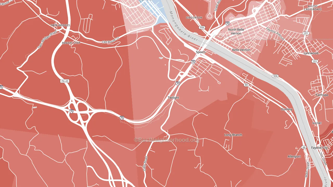 Twilight, PA block-group political-lean map