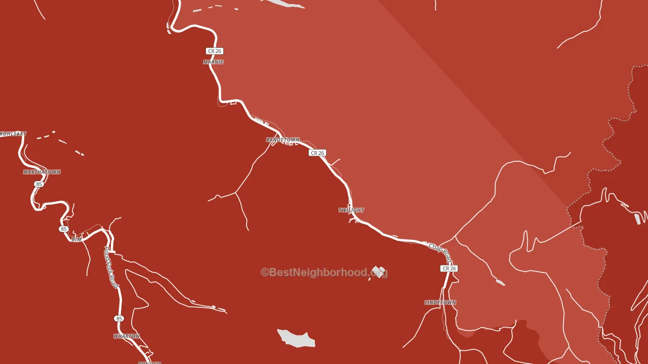 Twilight, WV block-group political-lean map