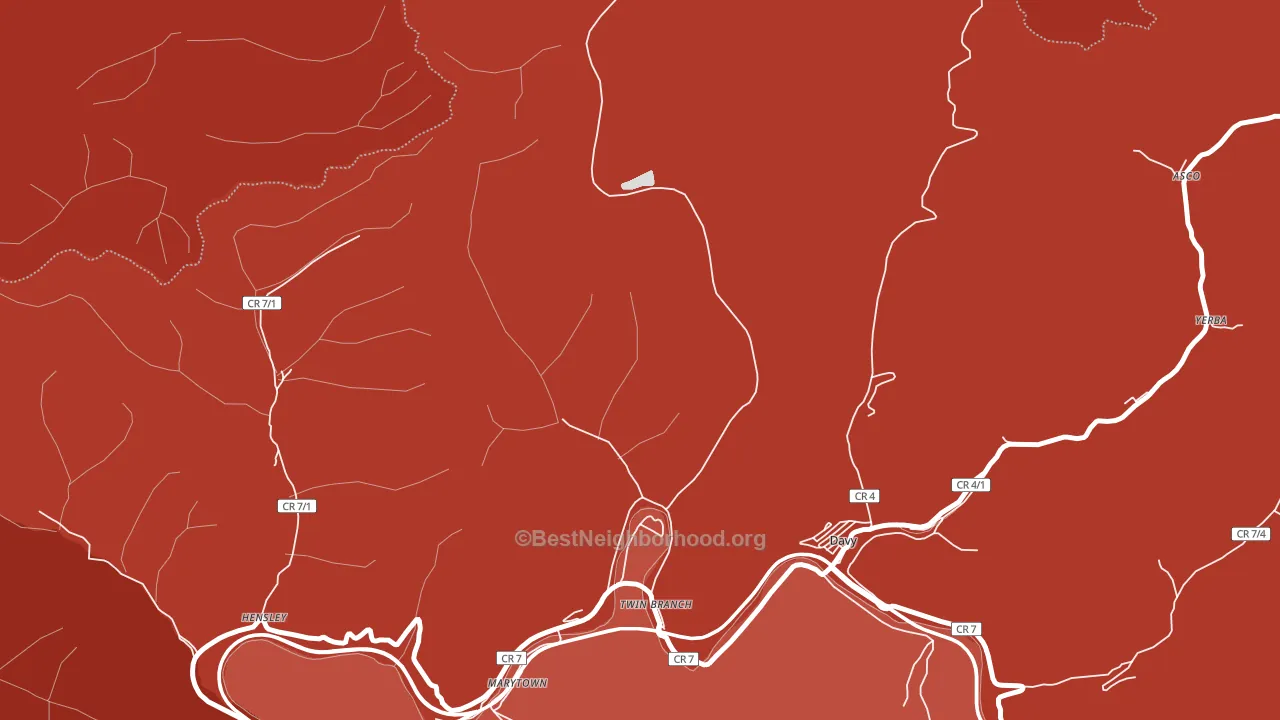 Twin Branch, WV block-group political-lean map