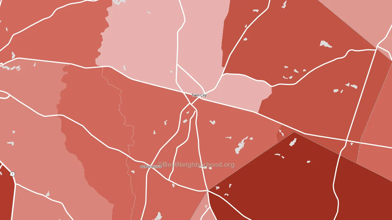 Twin City, GA block-group political-lean map