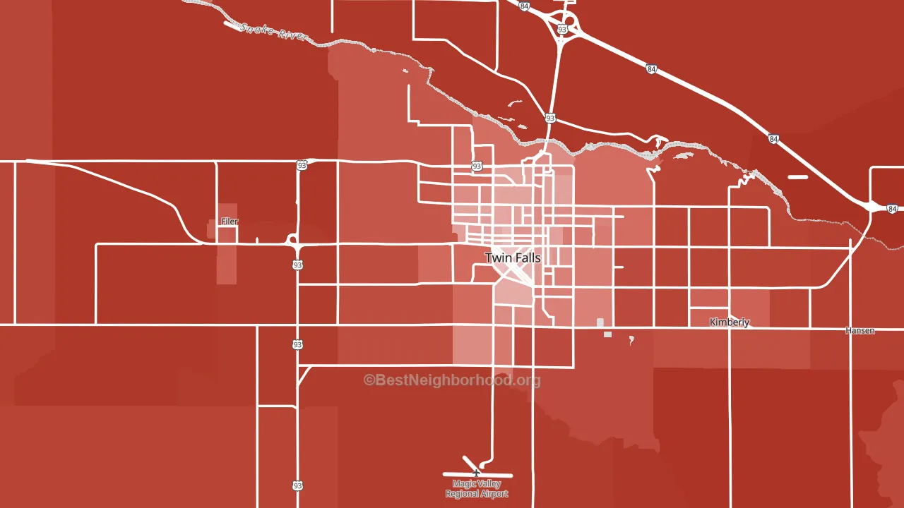 Twin Falls County, ID block-group political-lean map