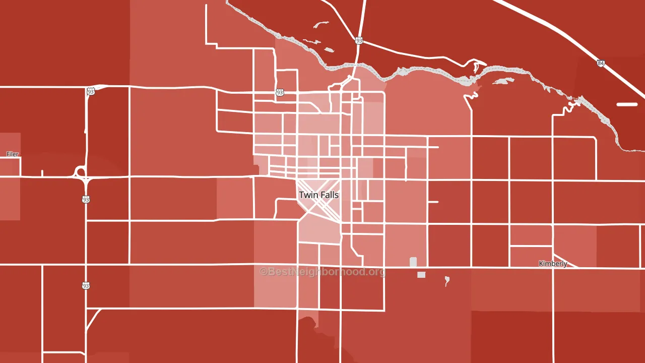 Twin Falls, ID block-group political-lean map