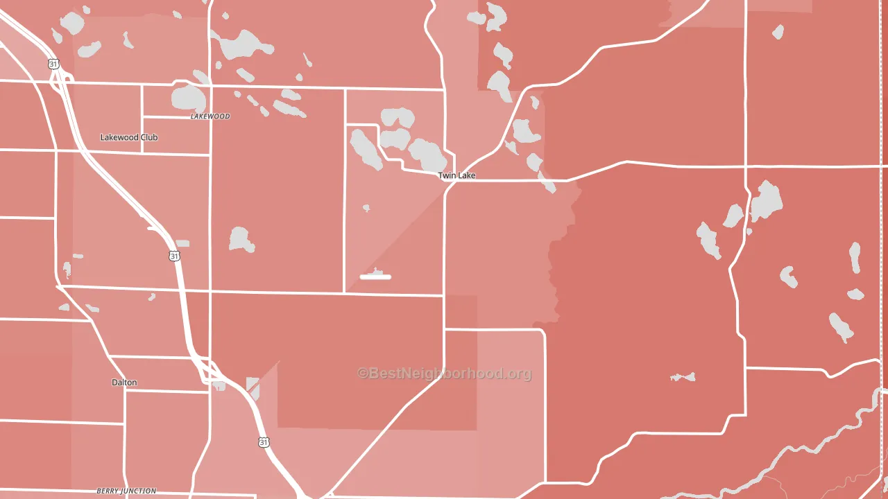 Twin Lake, MI block-group political-lean map