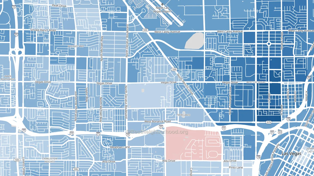 Twin Lakes, Las Vegas, NV block-group political-lean map