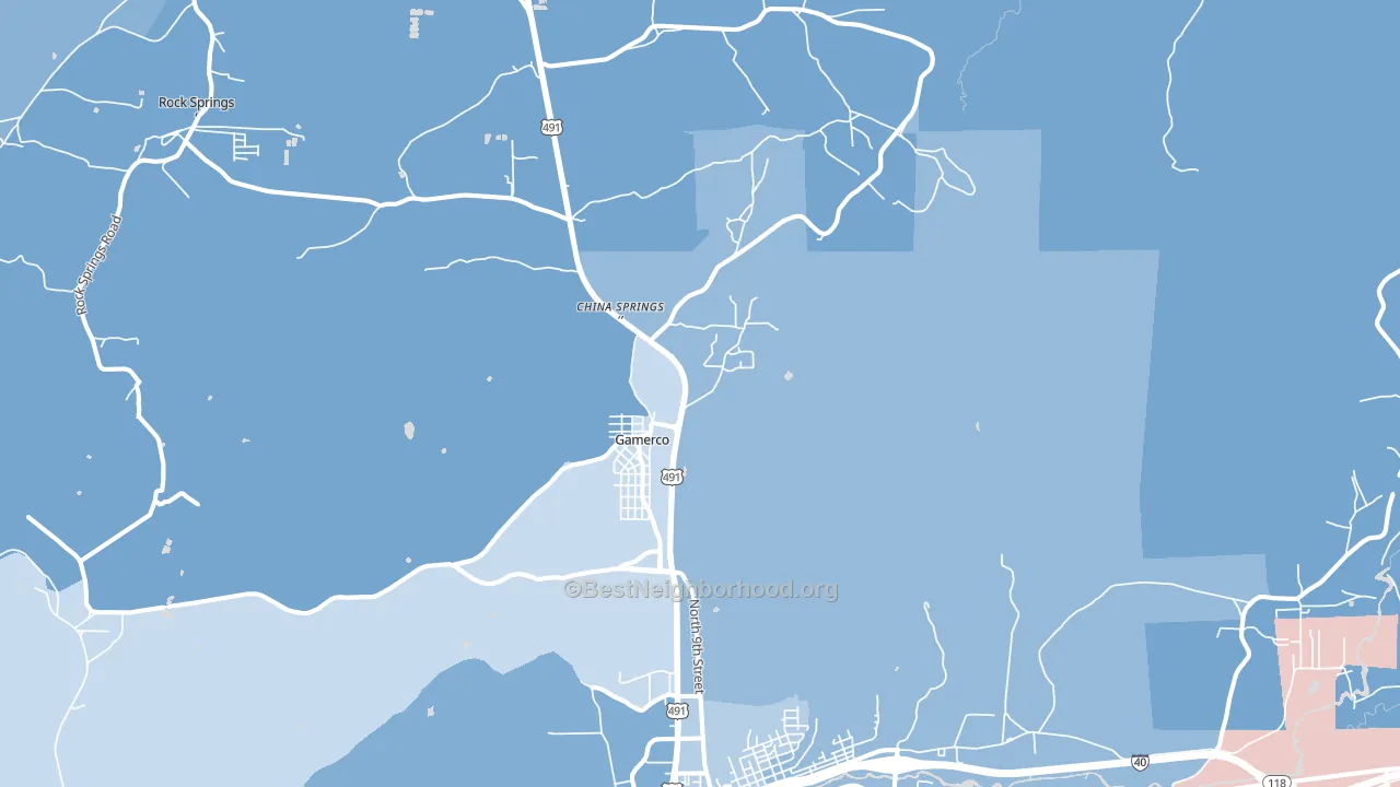 Twin Lakes, NM block-group political-lean map