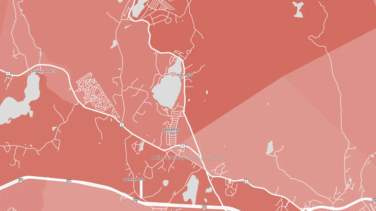 Twin Lakes, PA block-group political-lean map