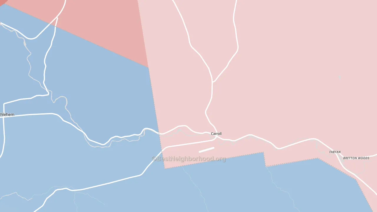 Twin Mountain, NH block-group political-lean map