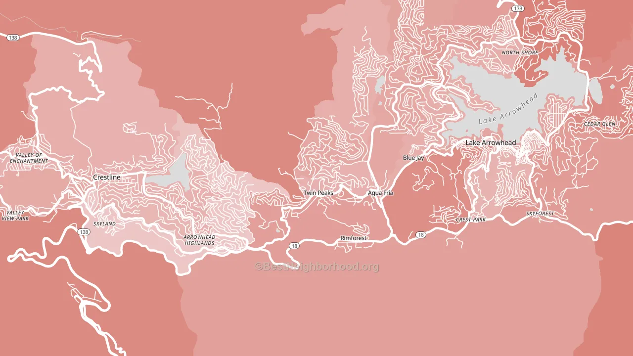 Twin Peaks, CA block-group political-lean map