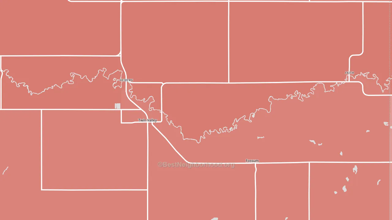 Twin Valley, MN block-group political-lean map