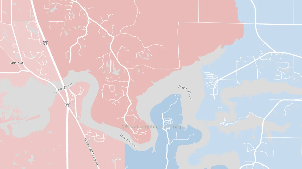 Twin View Heights, IA block-group political-lean map