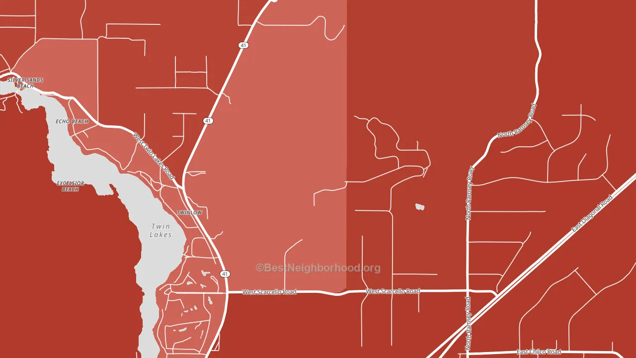 Twinlow, ID block-group political-lean map