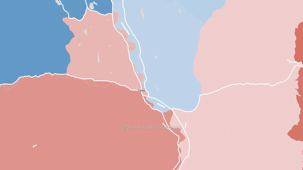 Twisp, WA block-group political-lean map