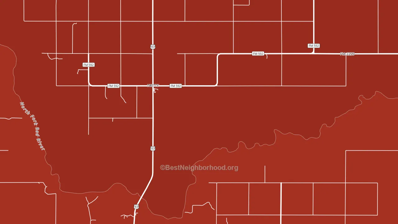Twitty, TX block-group political-lean map